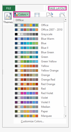 Theme Colors Gallery Open Via The Colors Button On - Theme Colors Gallery Powerpoint