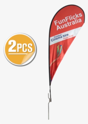 11ft Teardrop Flying Banner With Ground Spike - Banner