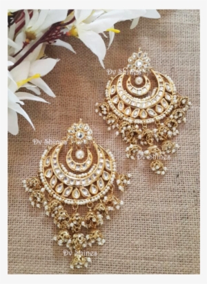 Huge Showstopper Kundan Earring With Jhumki - Kundan