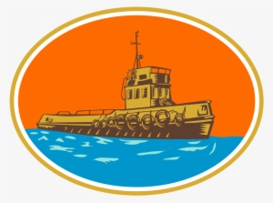 Tugboat Tug Towboat Woodcut Example Image - Tugboat