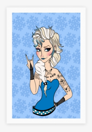 Punk Rock Ice Queen Parody Poster - Punk Rock Elsa