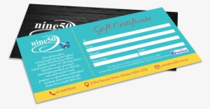 Gift Certificate Design For Nine50 - Flyer