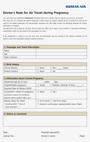 Medical Doctors Note Air Travel During Pregnancy Main - Certificate For Pregnancy For Air Travel