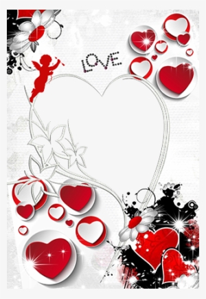 Love Shaped In Heart - Love Photo Frames Free Download Png