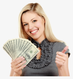 Girl Dollar - Girl With Money Png