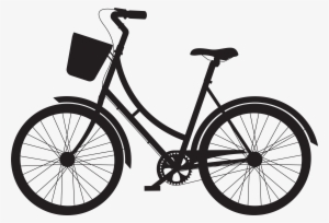 With Silhouette Png Gallery Yopriceville View Full - Bicycle With Basket Vector Png