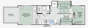 2019 Outlaw Class C 29j Floor Plan - Thor Motor Coach - 2633x800 Png 