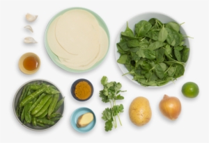 Potato & English Pea Samosas With Saag & Cilantro Chutney - Potato