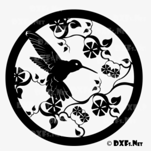 Hummingbird With Flowers Design For Cnc Cutting - Dxf Files Free Download
