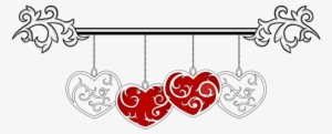 White And Red Hearts Decoration Png Clipart Picture - Bordure De Page St Valentin
