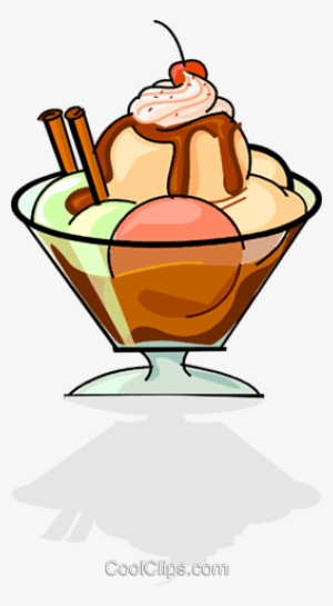 Bowl Of Ice Cream Royalty Free Vector Clip Art Illustration - Black And White Bowl