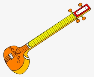 The Tanpura Has 4 Strings, Typically Tuned To Sa, Pa - Sitar Drawing