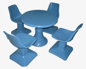 30" Table With 4 Upright Chairs With Fibre Glass Square - Bathtub