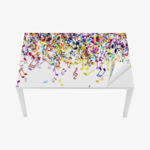 Vector Background With Colorful Music Notes Table & - Color Music Notes Png