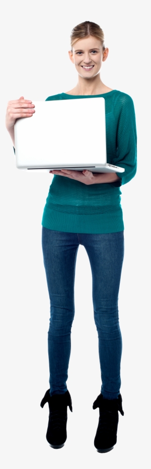 Girl With Laptop Png Image