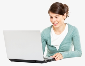 Lady With Laptop Png