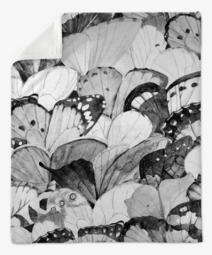 Watercolor Butterfly Vector Pattern Plush Blanket • - Watercolor Painting