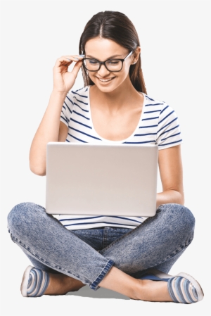 Girl On Laptop - Sitting