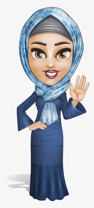 Jumanah As A Silver Pearl Female Arab - Arab Character Vector Toon