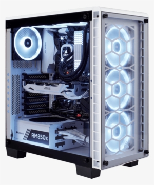 Intel Z370 Tower Desktop Pc - Corsair Crystal 460x White