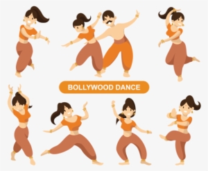 Indian Bollywood Dancing Vector - Indian Wedding Dance Clipart
