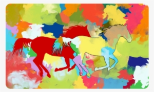 Horse Galloping Out Of Colorful Splash Doormat - Sommer-farbbunter Spritzen-entwurf Dekokissen