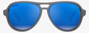 Matte Gray With Flash Blue Lens - Sunglasses