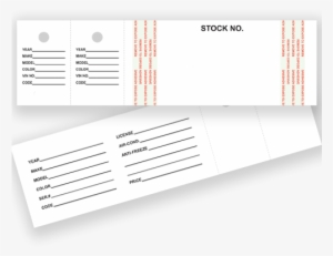 Blank White Vehicle Stock Number Tags 500/box 230wh - Vehicle