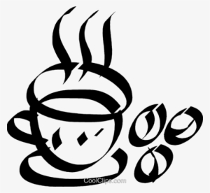 Cup Of Coffee With Coffee Beans Royalty Free Vector - Grão De Café Art Png
