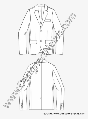 Dress Shirt Clipart Flat Sketch Men's - Fully Fashioned Sweater Flat