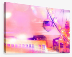 Ferris Wheel And Modern Building With Night Light Bokeh - Las Vegas