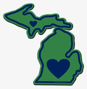 Heart In Michigan Sticker - Heartsticker.com Heart In Michigan Sticker