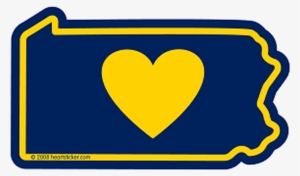 Heart In Pennsylvania Sticker - Heartsticker.com Heart In Pennsylvania Sticker