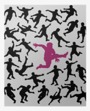 Soccer Boy Silhouettes 3, Football Symbols Poster • - Football