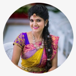 Indian Bridal Hairstyles With Pony - Braid Hairstyle For Saree