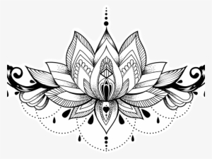 Drawn Lotus Chandelier - Transparent Lotus Tattoo Png