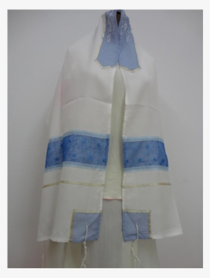 Blue Strips Silk Tallit For Women - Women's Talit