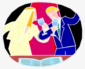 Wedding Couple Making A Toast Royalty Free Vector Clip - La Boda
