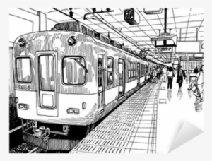 Japan Metro Train Station Platform In Osaka Drawing - Architecture ...