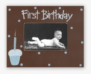 First Birthday Bark - Baby's First Christmas Picture Frame In Coal