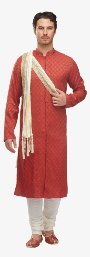 Flamboyant Red Tanchui Kurta - Wedding Dress