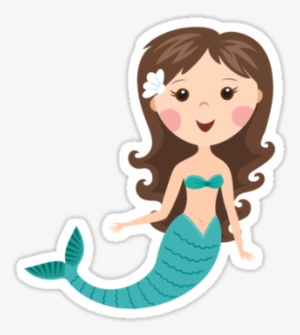 Brown Clipart Mermaid - Cartoon Mermaid Sitting On A Rock