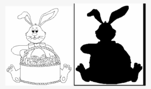 Easter Bunny With Basket Pattern - Cartoon