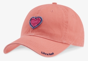 Heart Tattered Chill Cap - Women Pink Heart Snapback