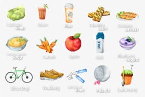 Icons- Based On A Watercolor Handmade Style