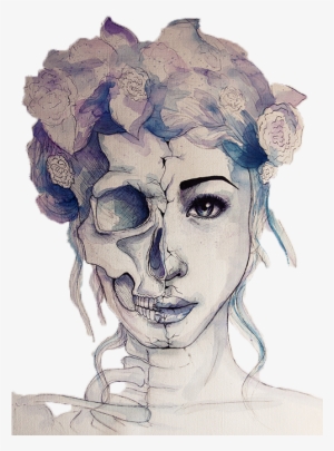 Pin By Corina Burnette On Drawings And Pictures - Half Human Half Skull