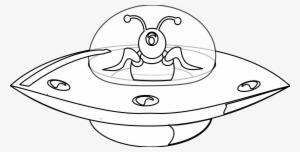 Ufo Clipart Free Space - Ufo Cartoon Black And White