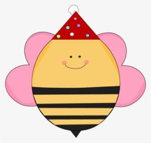 Girl Girl Birthday Bee In A Party Hat - Birthday Bees Art Art