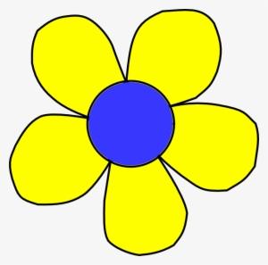 Blue And Yellow Flower Svg Clip Arts 600 X 594 Px