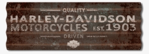 Industrial Harley-davidson Corrugated Metal Sign - Hardwood